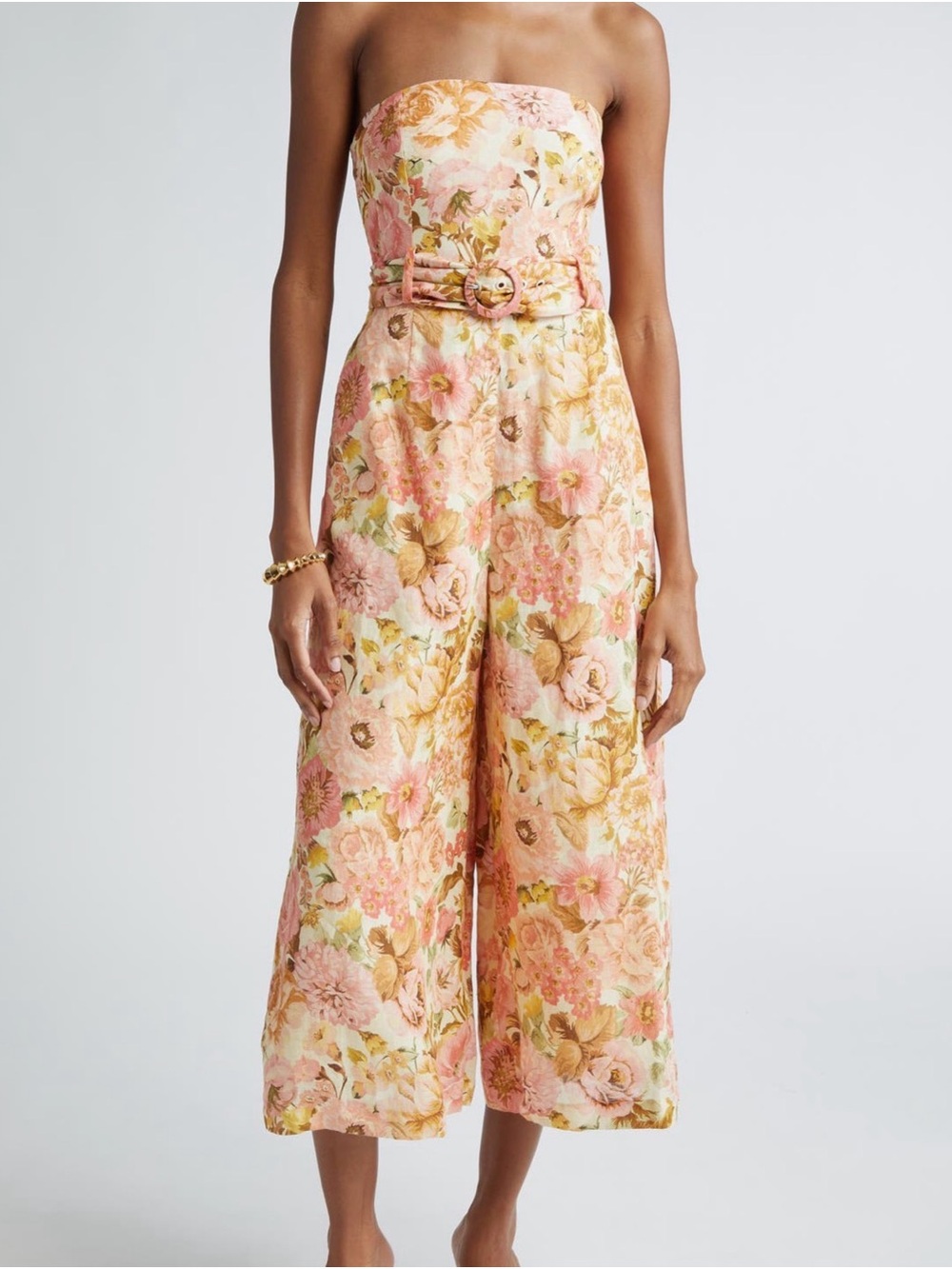 NWT Zimmermann Cropped Floral Linen Jumpsuit - Size 3 (US 10)